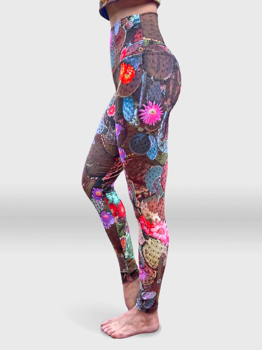 Women's Cactus Bloom Leggings Left