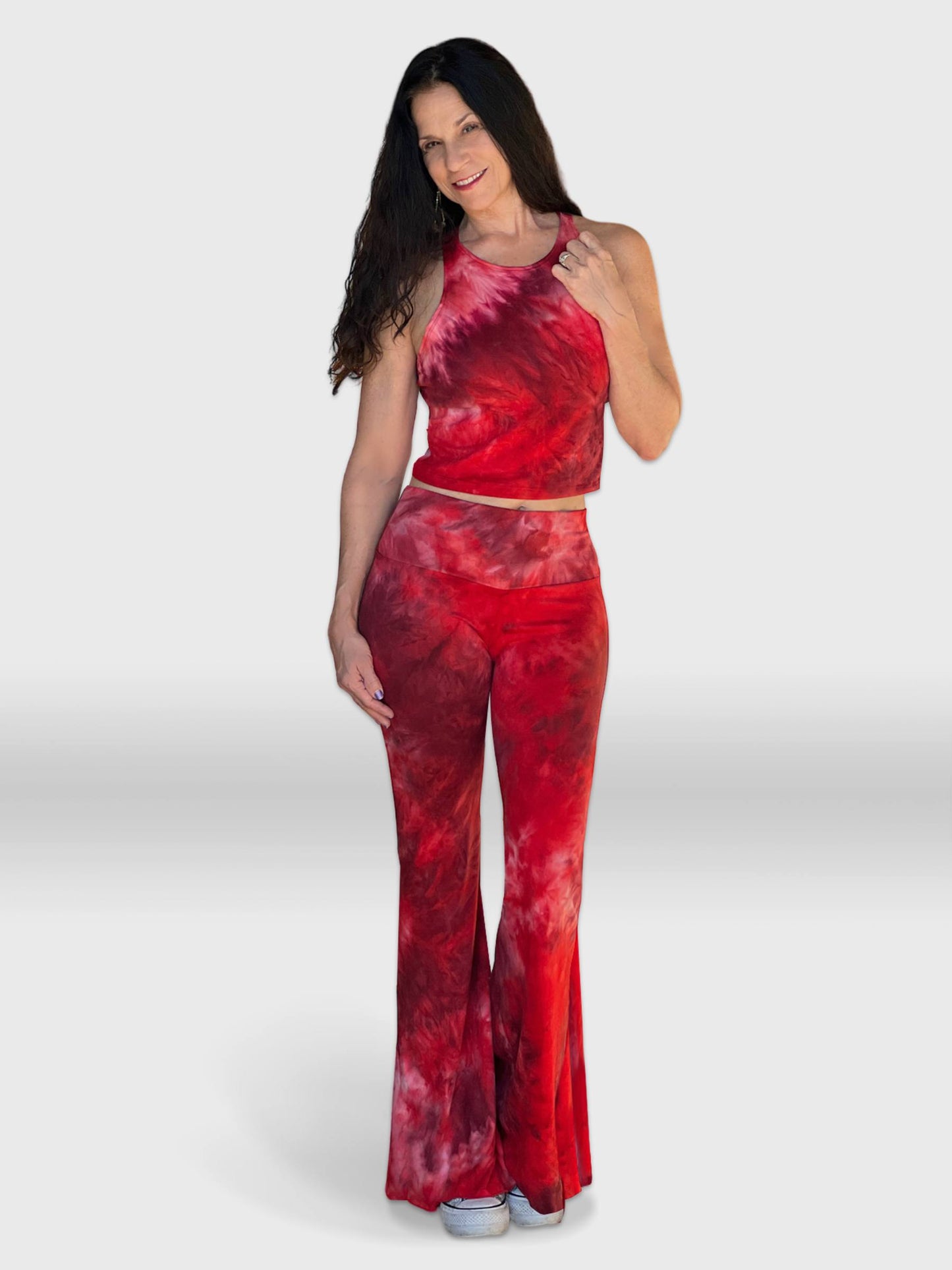 Red Tie Dye Bell Bottom