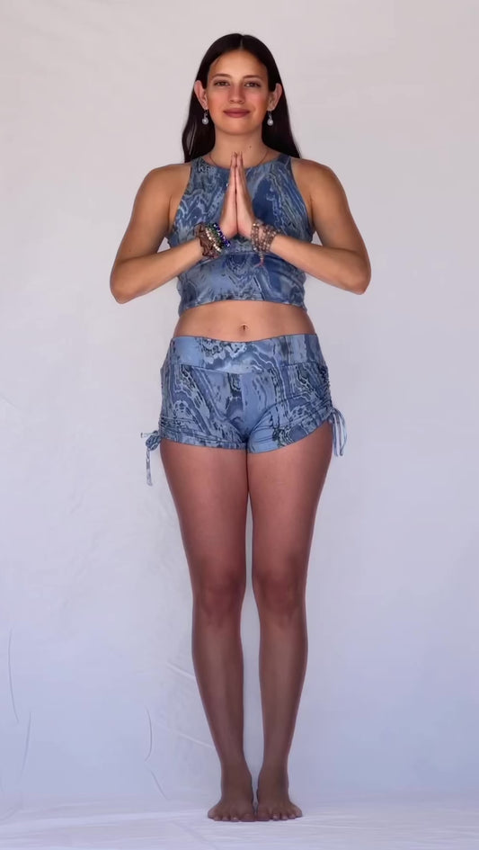 Blue Moonstone Side Tie Shorts