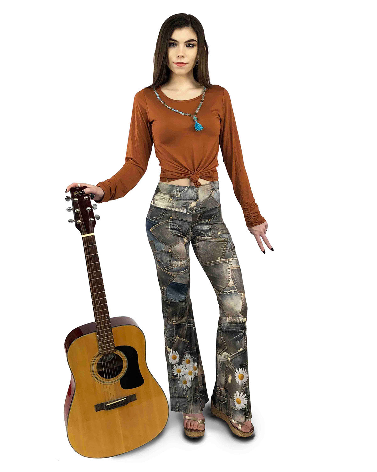 Denim Daisies Bell Bottom