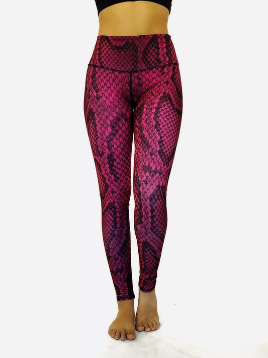 Pink Snake & Camo Feathers Eco-leggings - REVERSIBLE