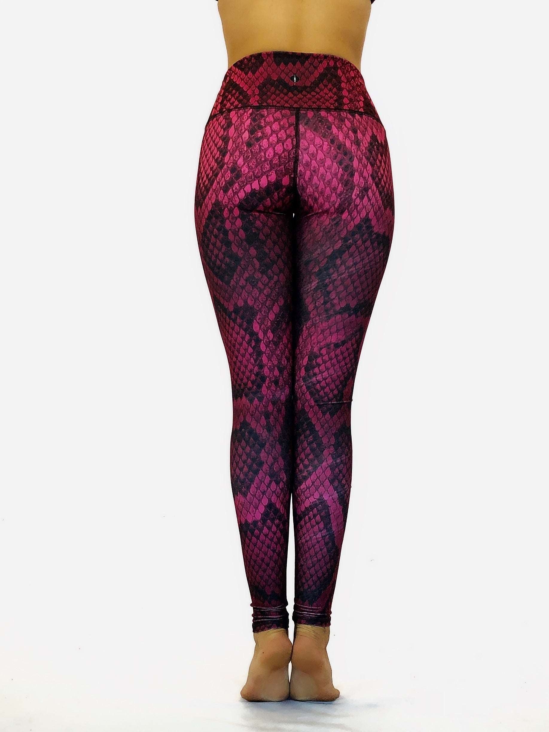 Pink Snake & Camo Feathers Eco-leggings - REVERSIBLE